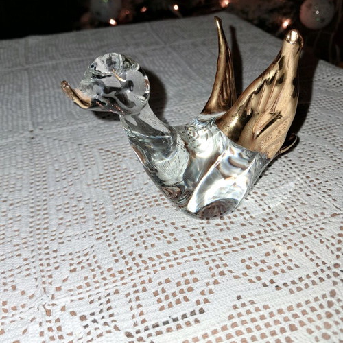 Murano Swan like new with gold details made of glass