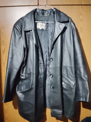 Leather unisex jacket and velour women's blazer XL used, black