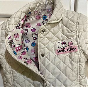 Βρεφικό μπουφάν διπλής όψης Hello Kitty πολύχρωμο απο την μια, λευκό απο την άλλη 2 ετών 24 μηνών