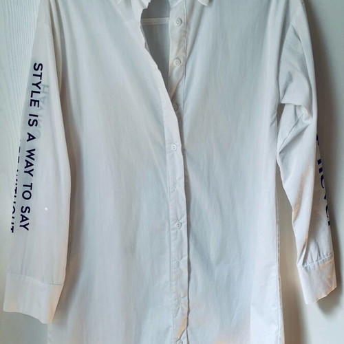 On Line long shirt white like new, size S