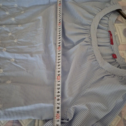Cotton blouse with lace S.Oliver like new, white and blue