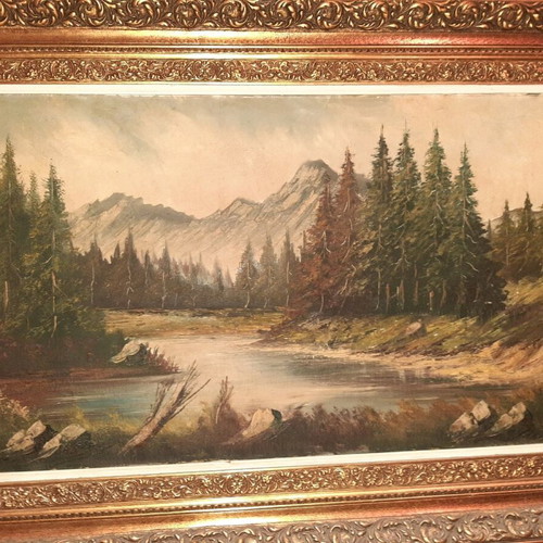 Collectible painting 1940 like new, handmade wooden frame