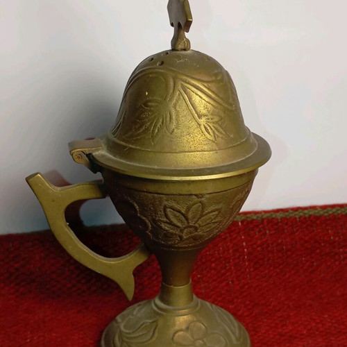 Bronze incense burner used, vintage