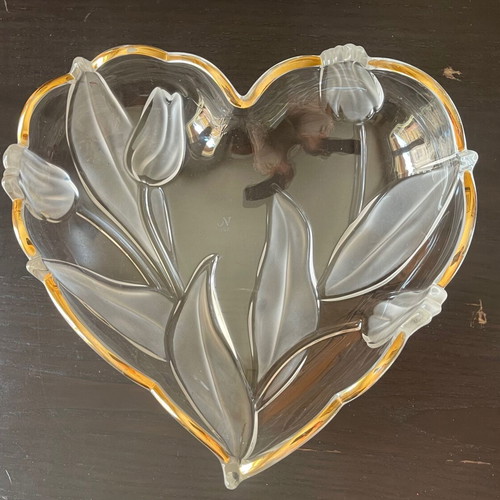 Nachtman Bleiktlristall heart crystal plate used with gold loss