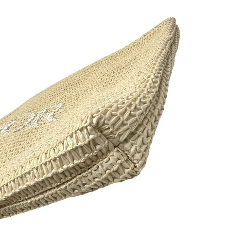 Dior Parfum Straw Clutch used, beige