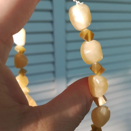 Handmade Citrine Necklace like new, yellow