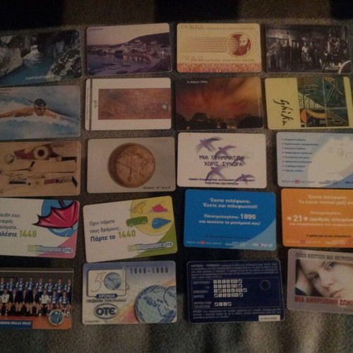Phone cards used, pack of 20 pieces