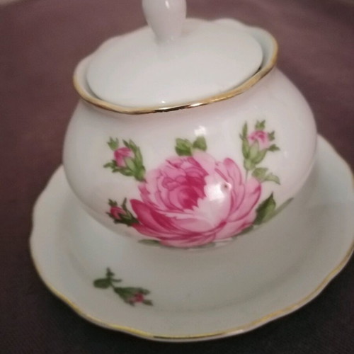 Antique wonderful espresso set for 4 people made of fine porcelain from Germany