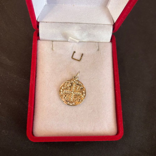 Silver Christian amulet used