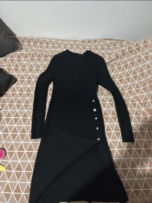 Dress with slit black, used, sizes M and L