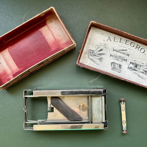 Allegro 1940s Razor Blade Sharpener vintage, used, made in Switzerland