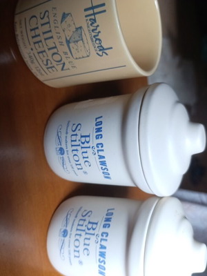 Stilton Cheese Promotional Ceramic Containers like new, set of 3