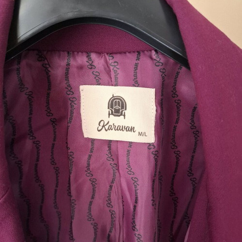 Karavan purple suit set like new, jacket M/L and large trousers