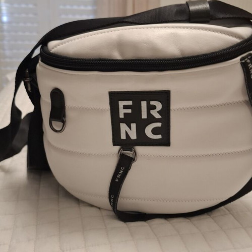 FRNC leather crossbody bag new, white and black