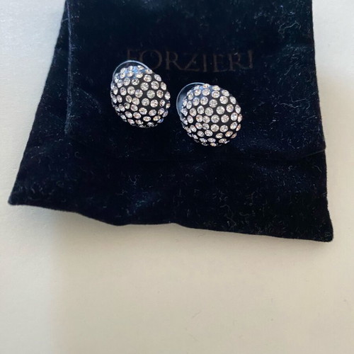 Forzieri earrings with white rhinestones like new