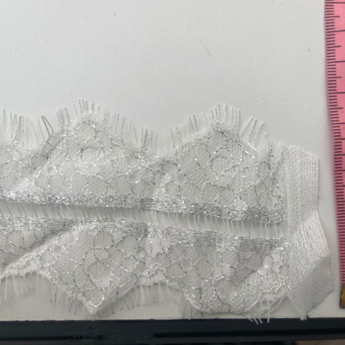 White lace with metallic fiber new