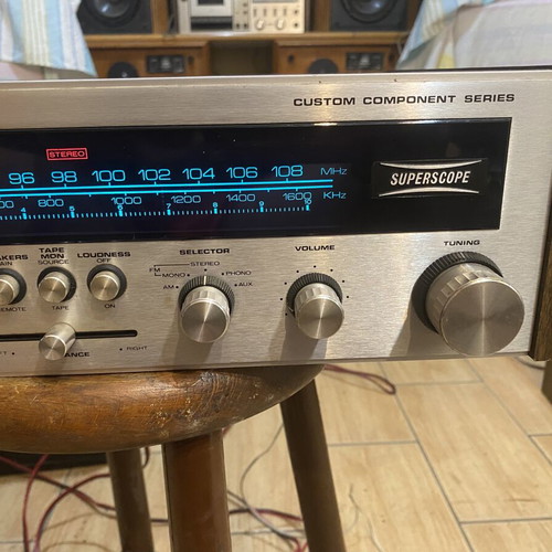 Superscope R-1220 vintage stereo amplifier used, designed by Marantz