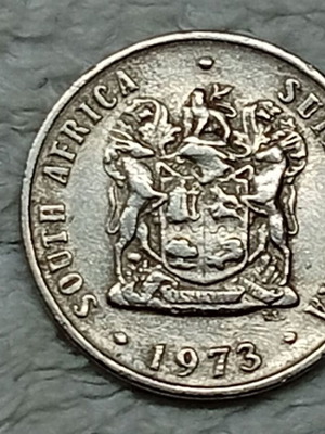 South African coin used, 1973 10 cents