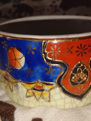 Πορσελάνινη μπολ μεταχειρισμένη, ρετρό vintage στυλ Satsuma ή Imari