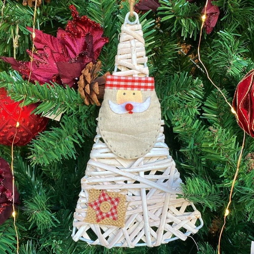 Santa Claus wooden ornament new, white, 17.5cm