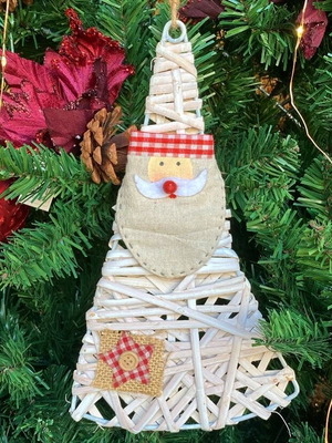Santa Claus wooden ornament new, white, 17.5cm