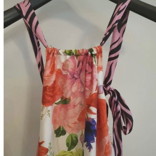 Gaelle Paris dress colorful silk used with open back