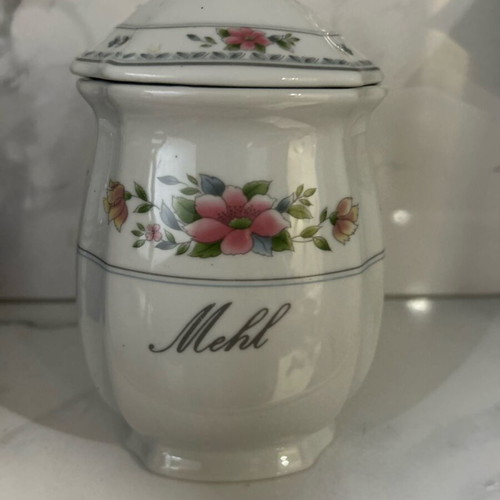 Porcelain jar like new, German with floral design