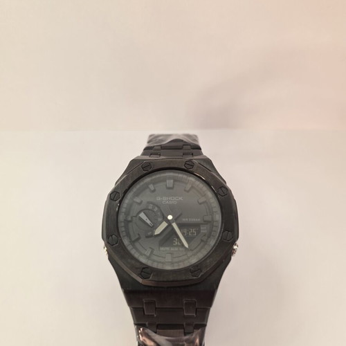 Casio G-Shock GA-2100 custom watch, silver steel