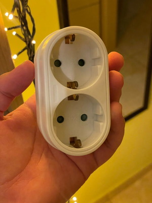Two-Position White Power Strip used