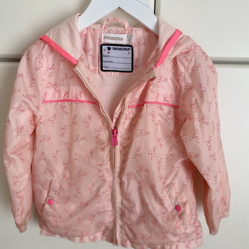 Orchestra jacket used, pink with fluo pink flamingo, 36 months