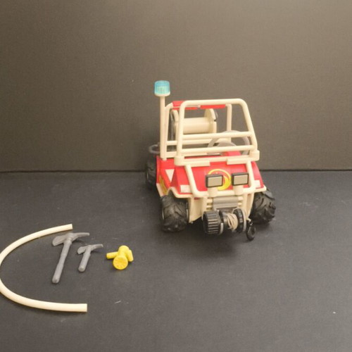 Playmobil mobile fire unit and small fire truck used with missing parts