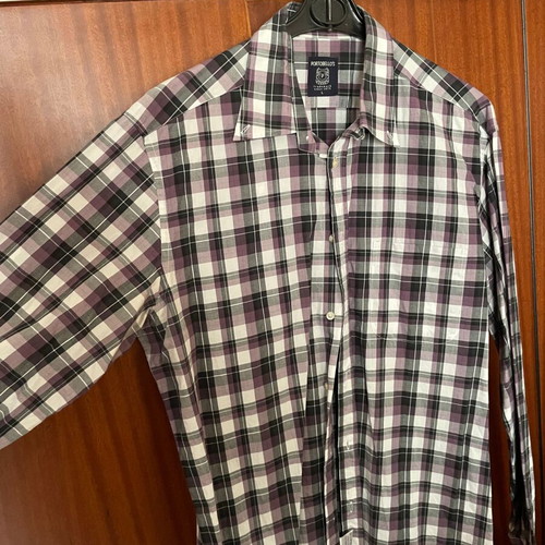 Portobellos men's checkered shirt size L like new, purple