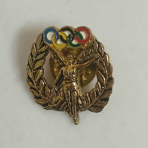Athens 2004 Olympic Games metal pin with Nike and olive wreath