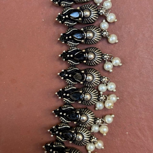 Fault jewelry set new, black and silver