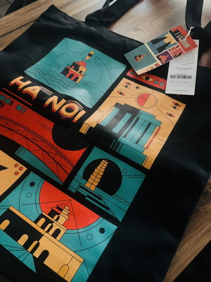 TiredCity Hanoi Tote Bag new, canvas cotton shoulder bag