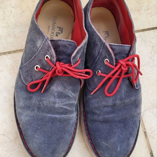 Lumberjack suede shoes used, size 43, blue with red laces