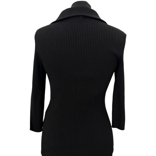 Maje Ribbed Quarter Sleeve Knit Like New, Medium, Black