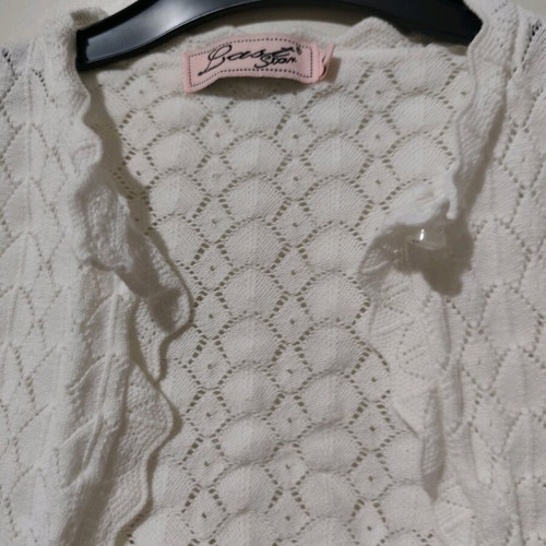 White knitted bolero Last Star size 6 like new