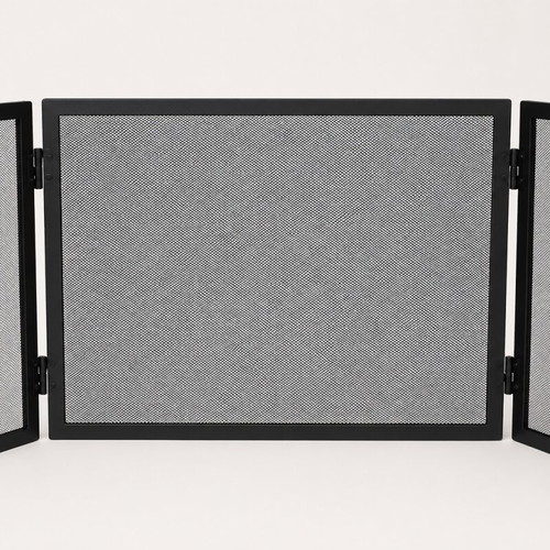 Metal Fireplace Screen like new, foldable with mesh protection