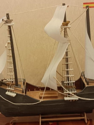 Handmade collectible wooden ship new