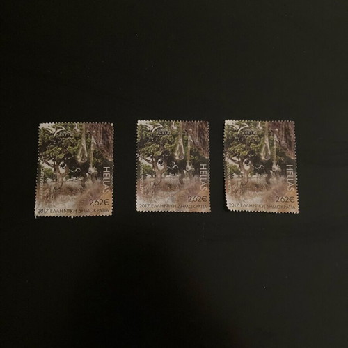 Mastichodendro stamps used, set of 3 pieces