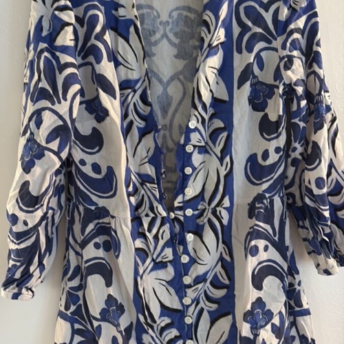 Linen grey blue dress Zara size S used with belt