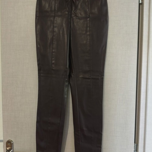 H&M leather-effect pants new, size small, burgundy