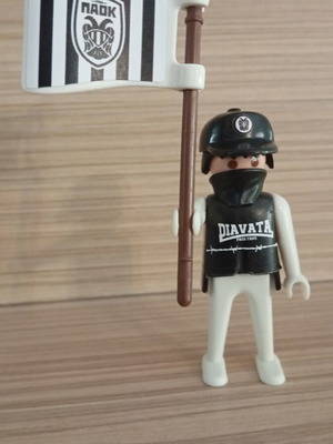 Playmobil PAOK Fan Figure with Team Flag like new