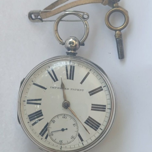 Silver pocket watch used, large, 148 grams