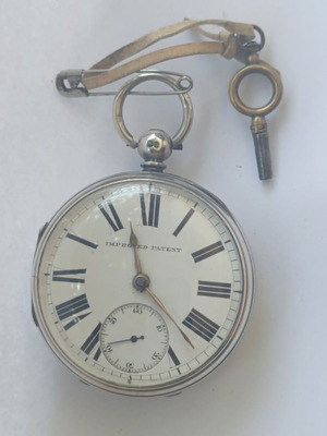 Silver pocket watch used, large, 148 grams