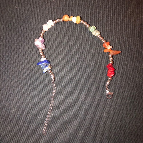 Women's bracelet new multicolored with silver stones 21 cm length