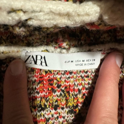 Wool crop sweater Zara like new, multicolor, size M