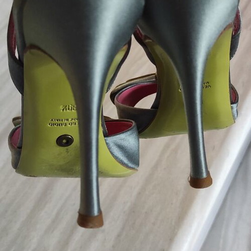 Branded sandals used, size 39.5, blue and green