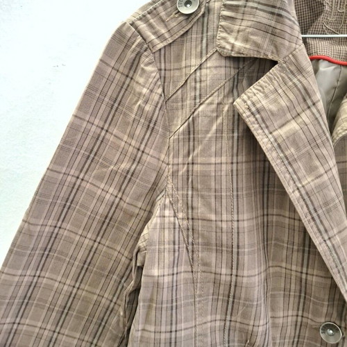 Vintage Khaki Tartan Military Jacket like new
